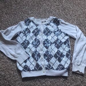 Sequin argyle sweater